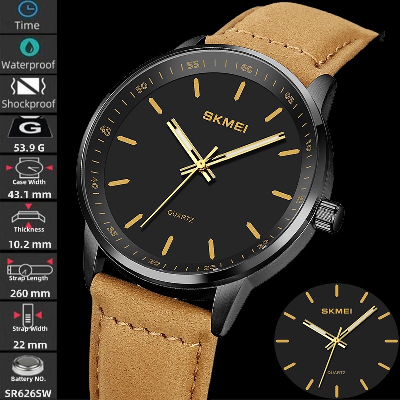 Suede Strap Watch - Skmei orologi al quarzo di marca