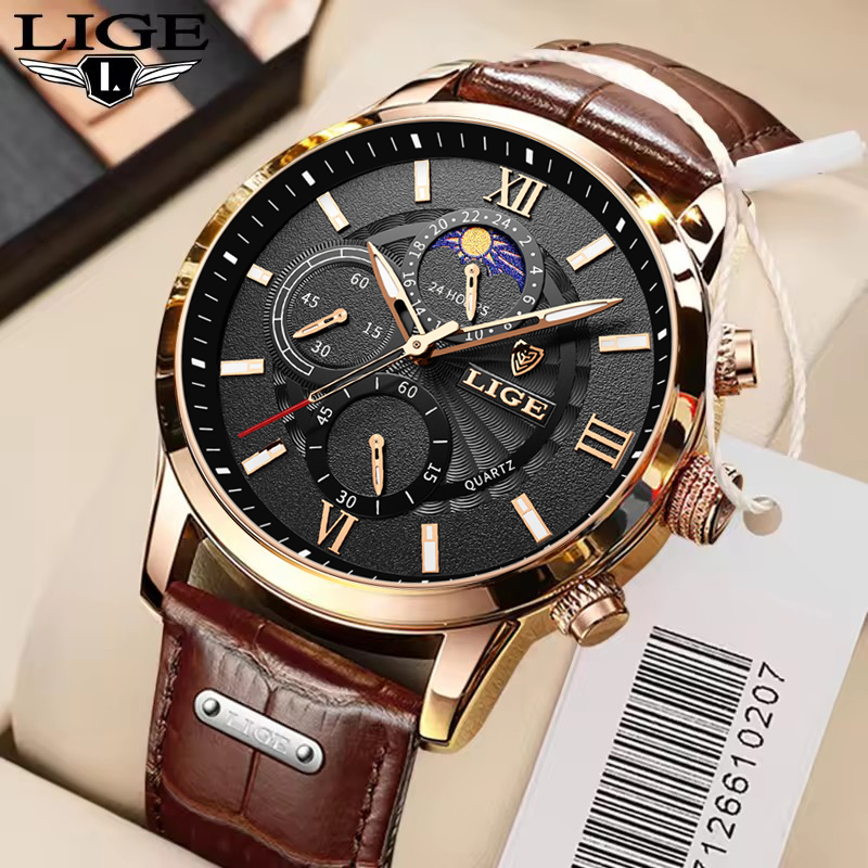 Suede Strap Watch - Orologi da uomo LIGE Top Brand