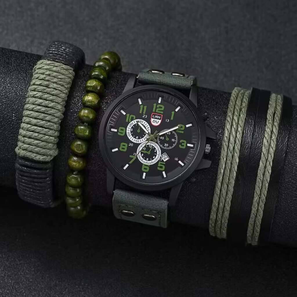 4 pezzi/set orologi sportivi d - Leather Watch Band Men recensione e prezzo