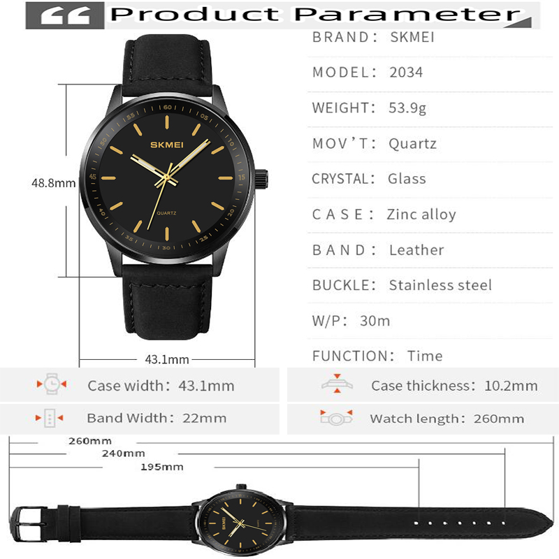 Skmei orologi al quarzo di mar - Suede Strap Watch recensione e prezzo