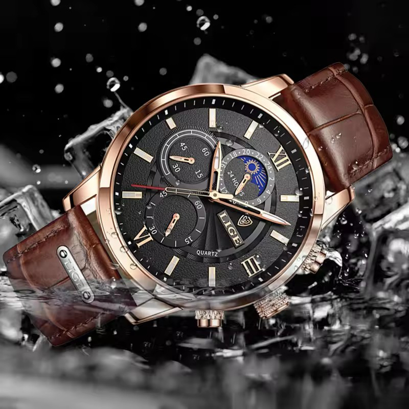 Orologi da uomo LIGE Top Brand - Suede Strap Watch recensione e prezzo